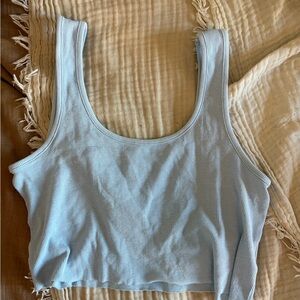 Cotton On Sky Blue Ribbed Crop Top